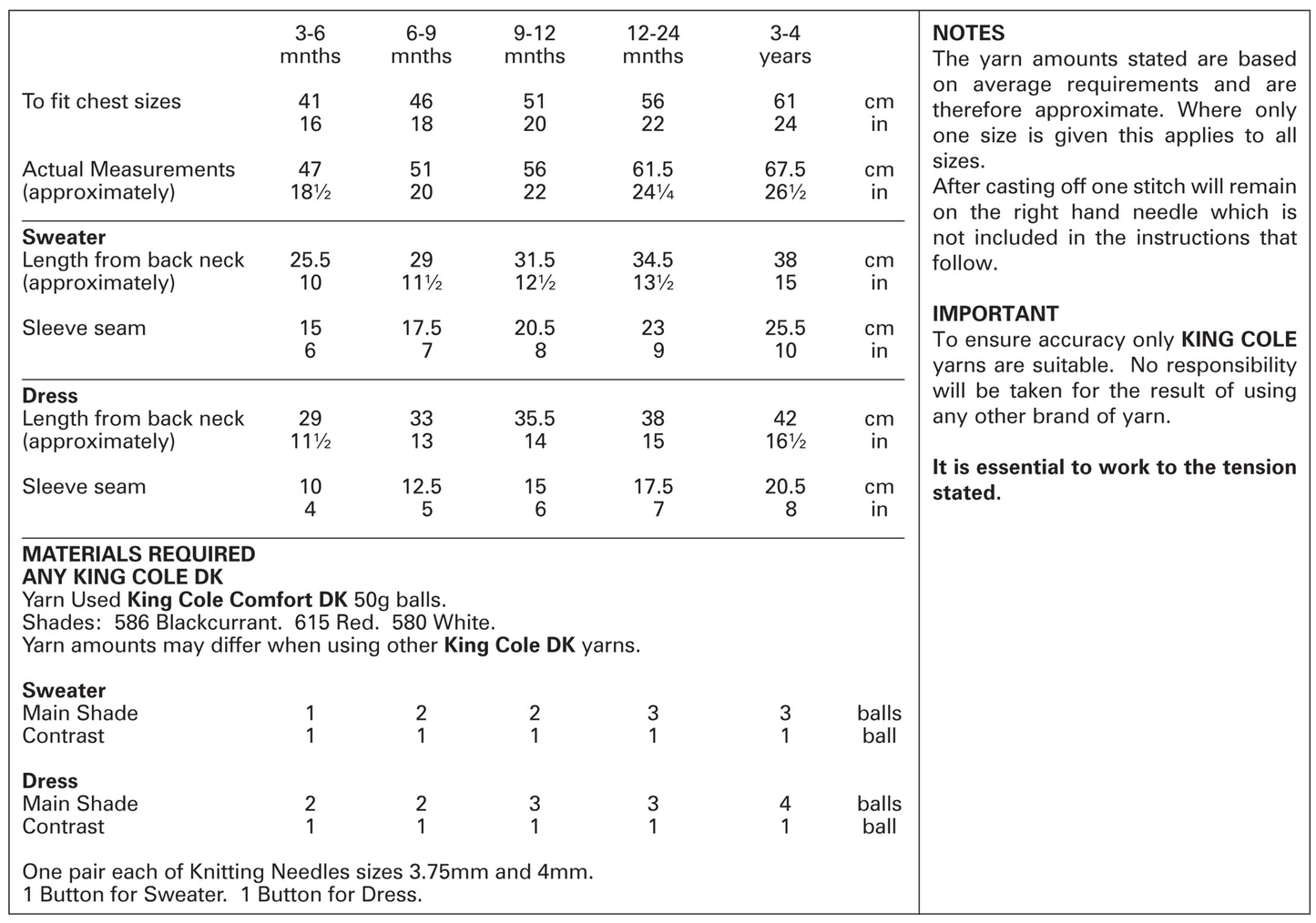 King Cole Christmas Sweater and Dress Knitted in Comfort DK 3498