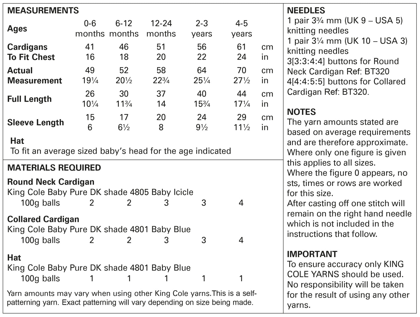 Cardigans and Hat: Knitted in Baby Pure DK 5777