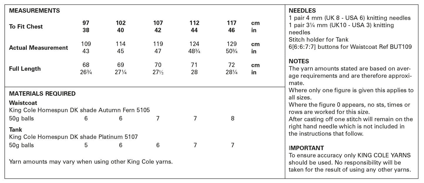 Waistcoat & Tank Knitted in Homespun DK 5800