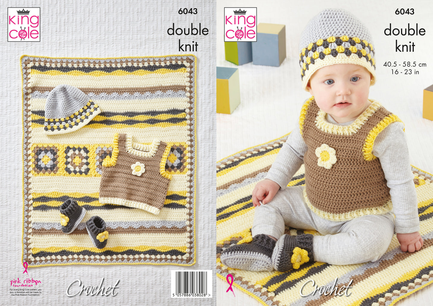 Traditional Baby Set: Crocheted in King Cole Cherished DK 6043