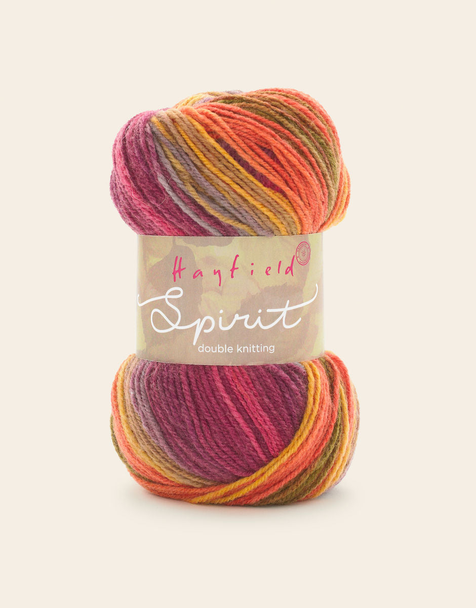 HAYFIELD SPIRIT DK, 100G
SELF PATTERNING YARN