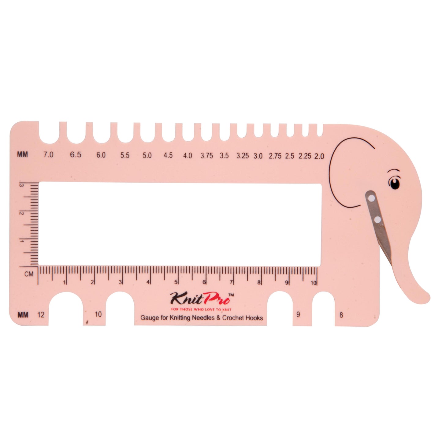 Knit Pro Knitting Needle and Crochet Hook Sizer with Yarn Cutter