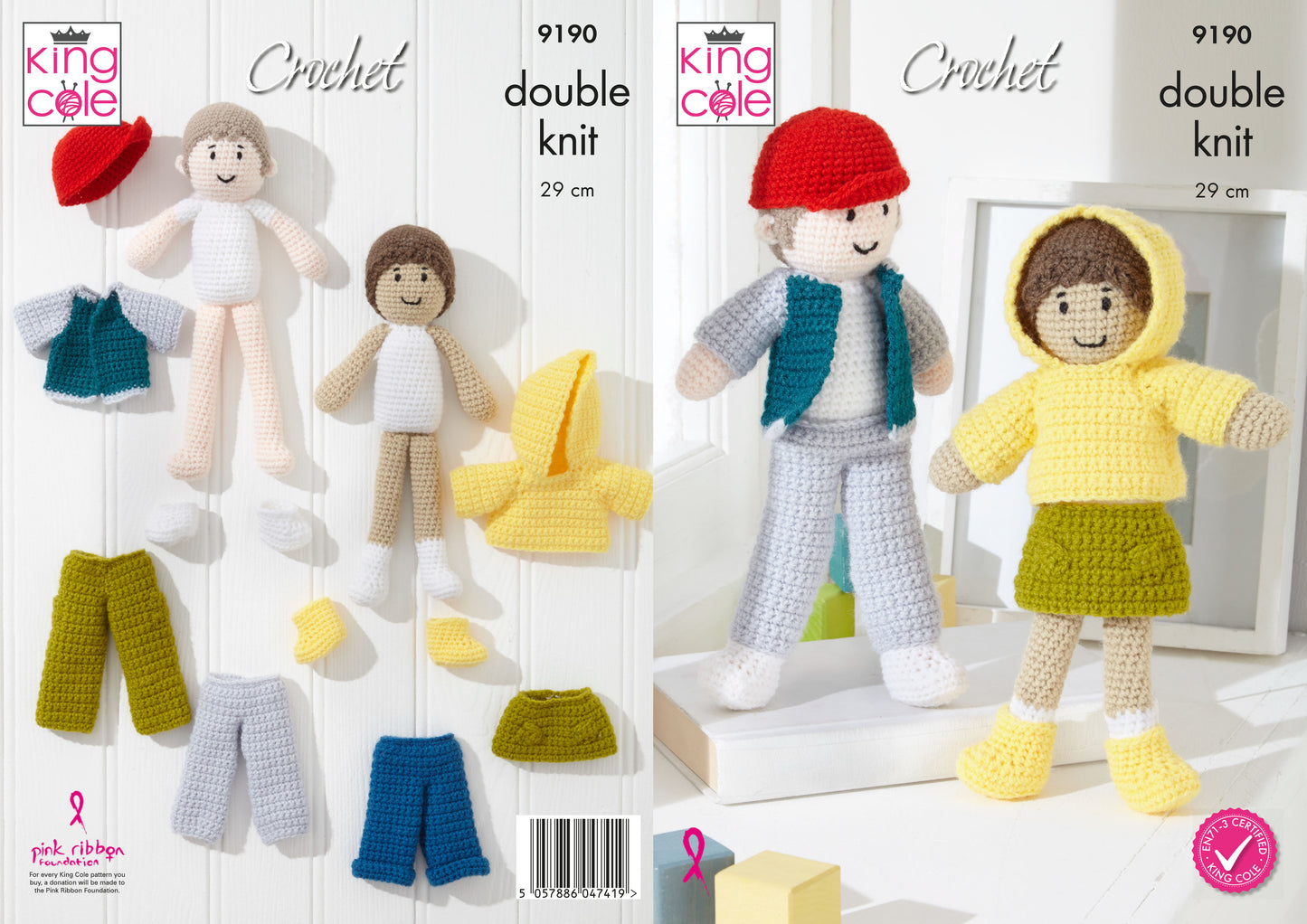 King Cole Crocheted Dolls: DK 9190