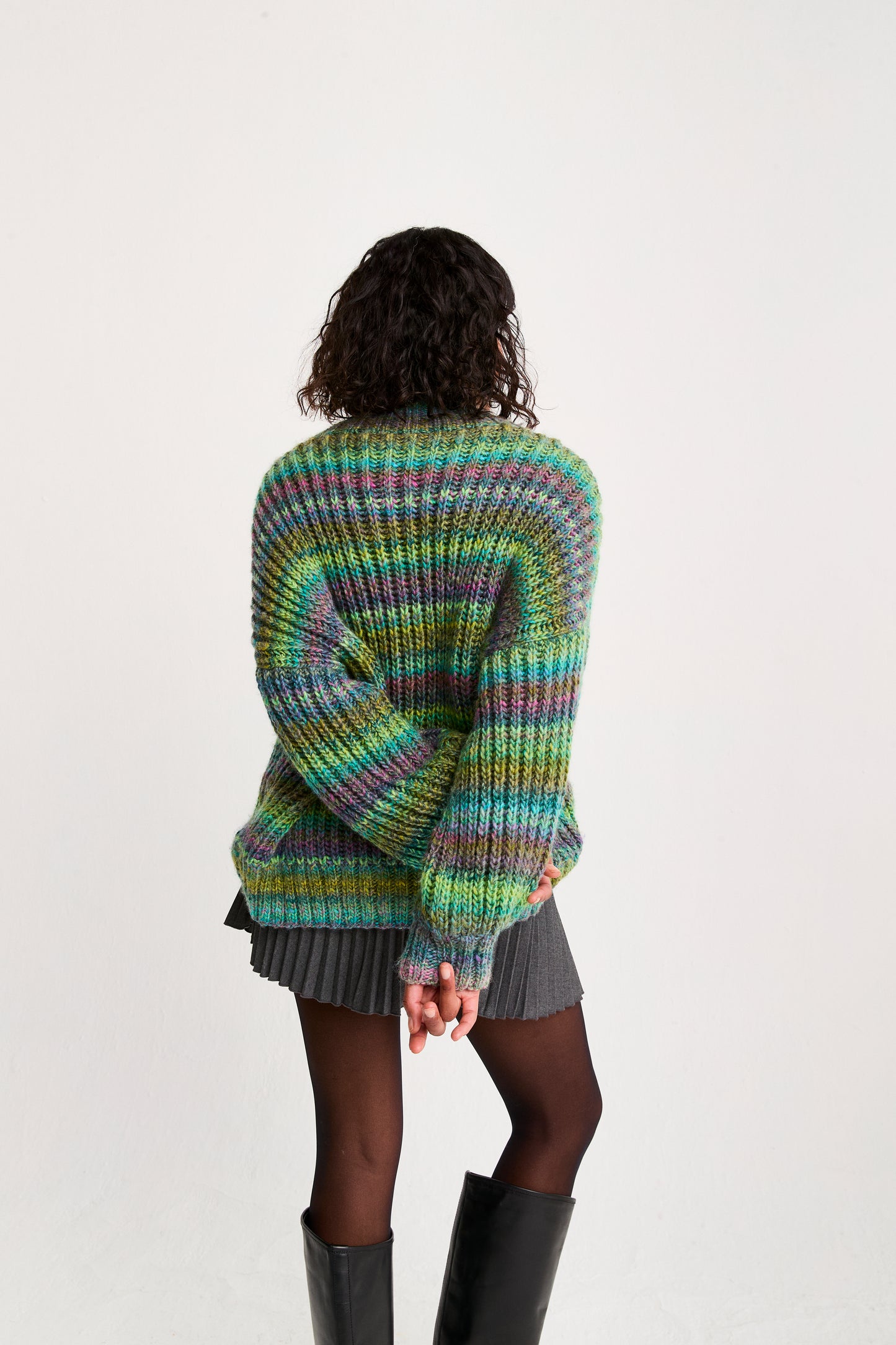 Sirdar EMI-PRECIOUS SWEATER KNITTING PATTERN IN JEWELSPUN WITH WOOL CHUNKY Self Striping Yarn 10800
