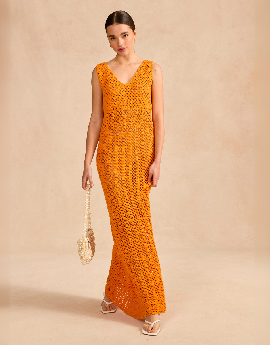 SLINKY SUNDOWN MAXI DRESS CROCHET PATTERN IN SIRDAR STORIES 10829