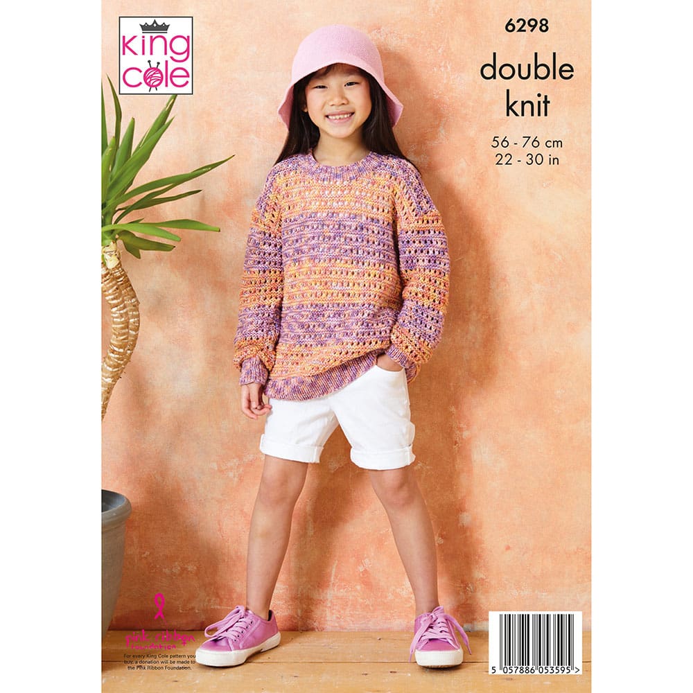 Child’s Sweaters knitted in Cottonsoft Crystal DK
King Cole Pattern 6298