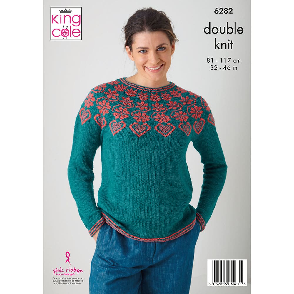 Sweaters knitted in Merino Blend DK 50g
King Cole Pattern 6282