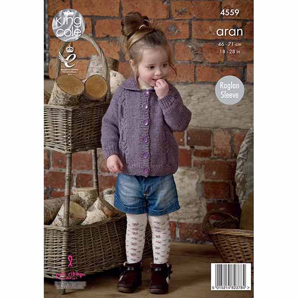 Sweater & Cardigan Knitted with Fashion Aran
King Cole Pattern 4559