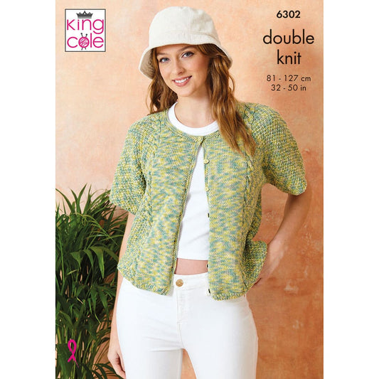 Cardigans knitted in Cottonsoft Crystal DK
King Cole Pattern 6302