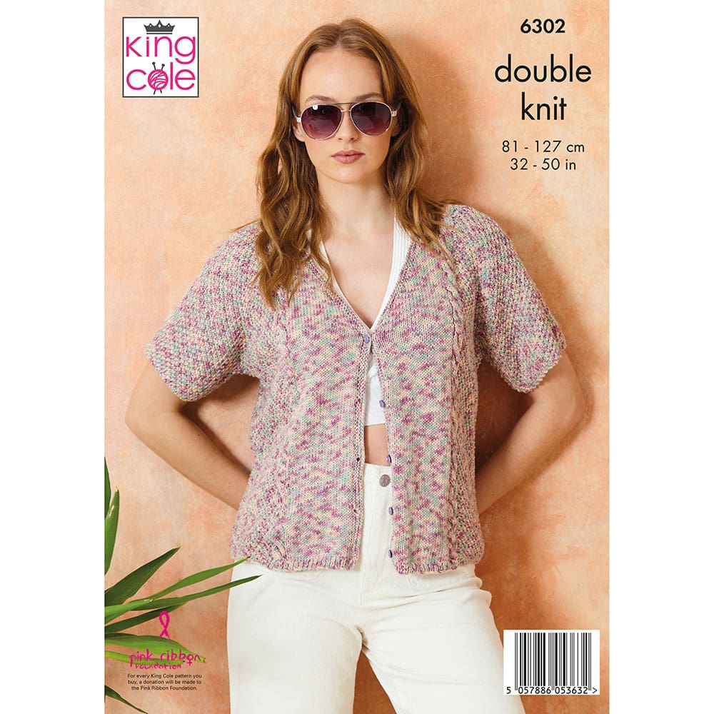 Cardigans knitted in Cottonsoft Crystal DK
King Cole Pattern 6302