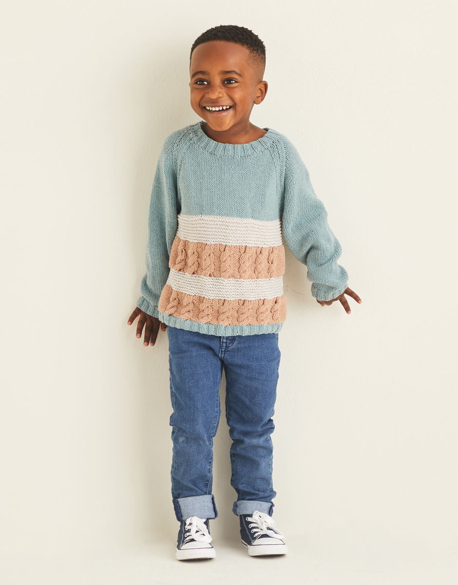 KIDS STITCH & STRIPES SWEATER DK Age 3-7 2529