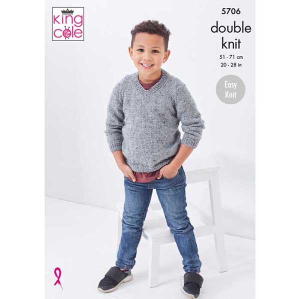 Sweater & Slipover Knitted in Big Value Tweed DK
King Cole Pattern 5706