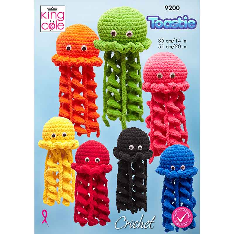 Jellyfish crocheted in Toastie
King Cole Pattern 9200