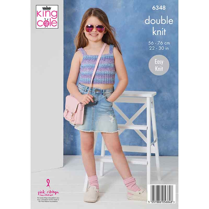Cardigan and Top knitted in Jamboree DK
King Cole Pattern 6348