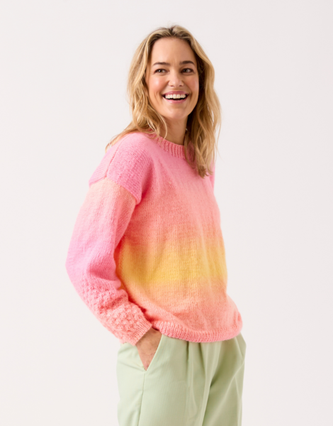 SLEEVE APPEAL SWEATER KNITTING PATTERN IN SIRDAR JEWELSPUN OMBRE 10838