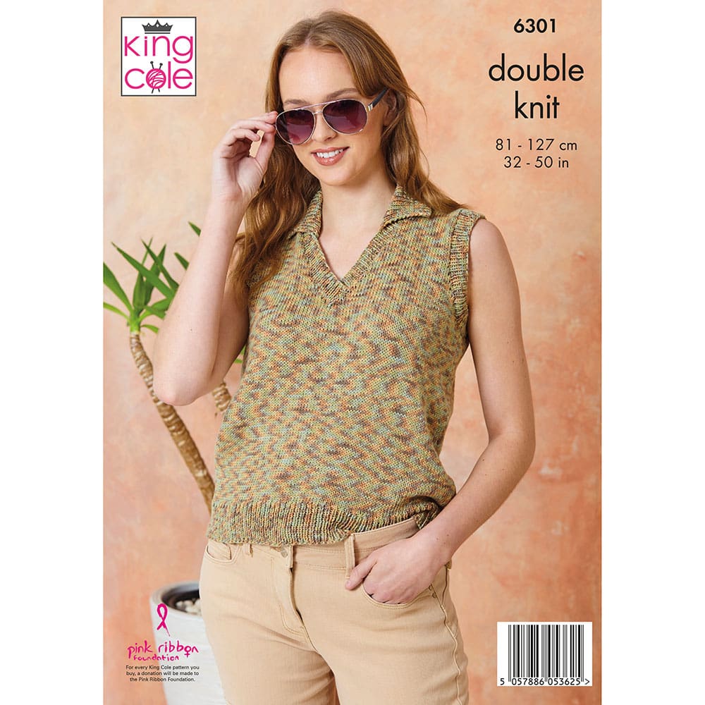 Ladies Tops knitted in Cottonsoft Crystal DK
King Cole Pattern 6301