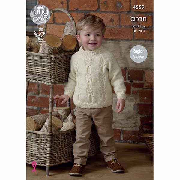 Sweater & Cardigan Knitted with Fashion Aran
King Cole Pattern 4559
