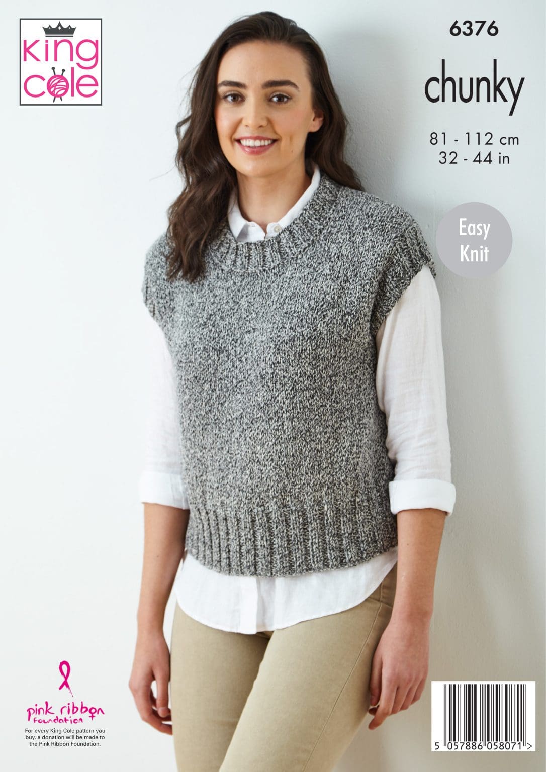 Sweater and Vest Top knitted in Simply Denim Chunky
King Cole Pattern 6376