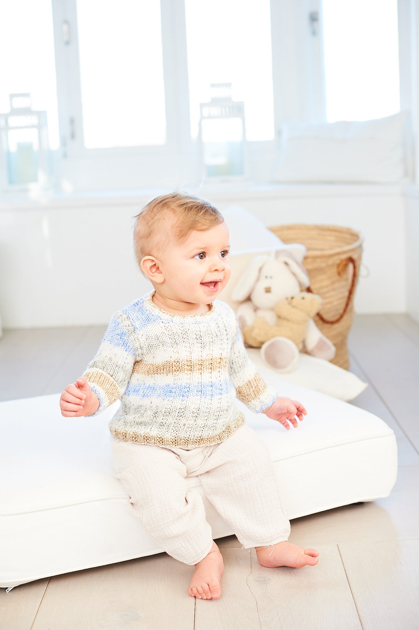 Stylecraft Pattern 10068 - Bambino Prints DK, Bambino DK Sweater, Vest and Blanket