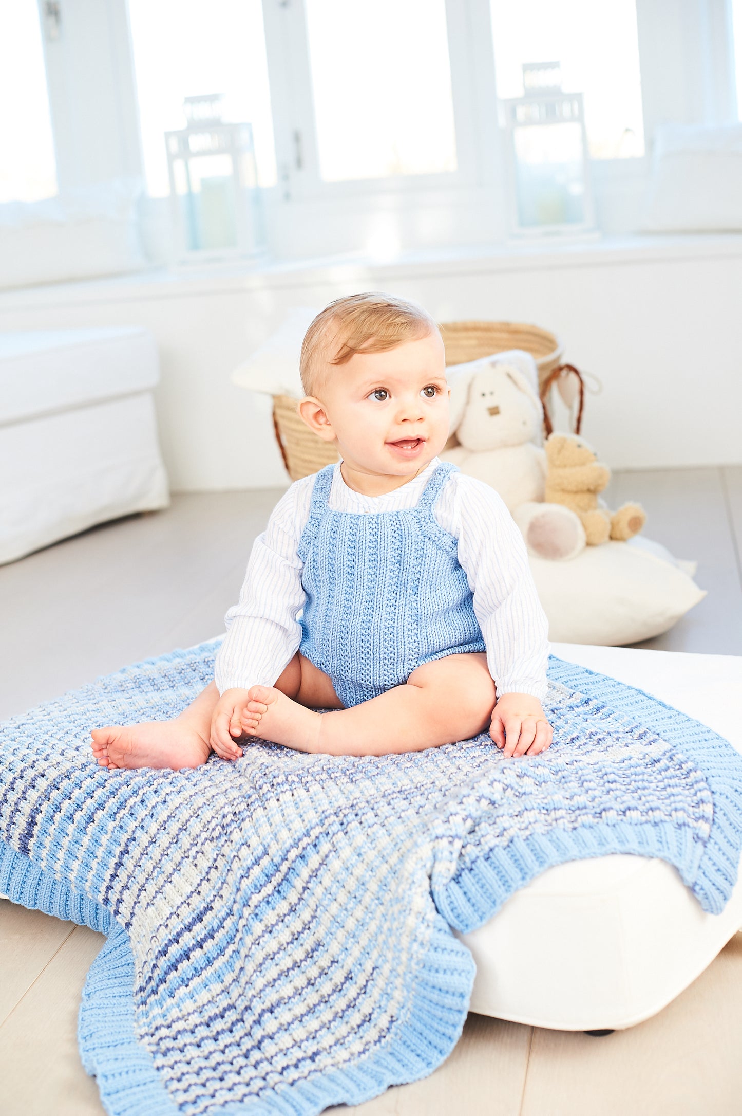 Stylecraft Pattern 10068 - Bambino Prints DK, Bambino DK Sweater, Vest and Blanket