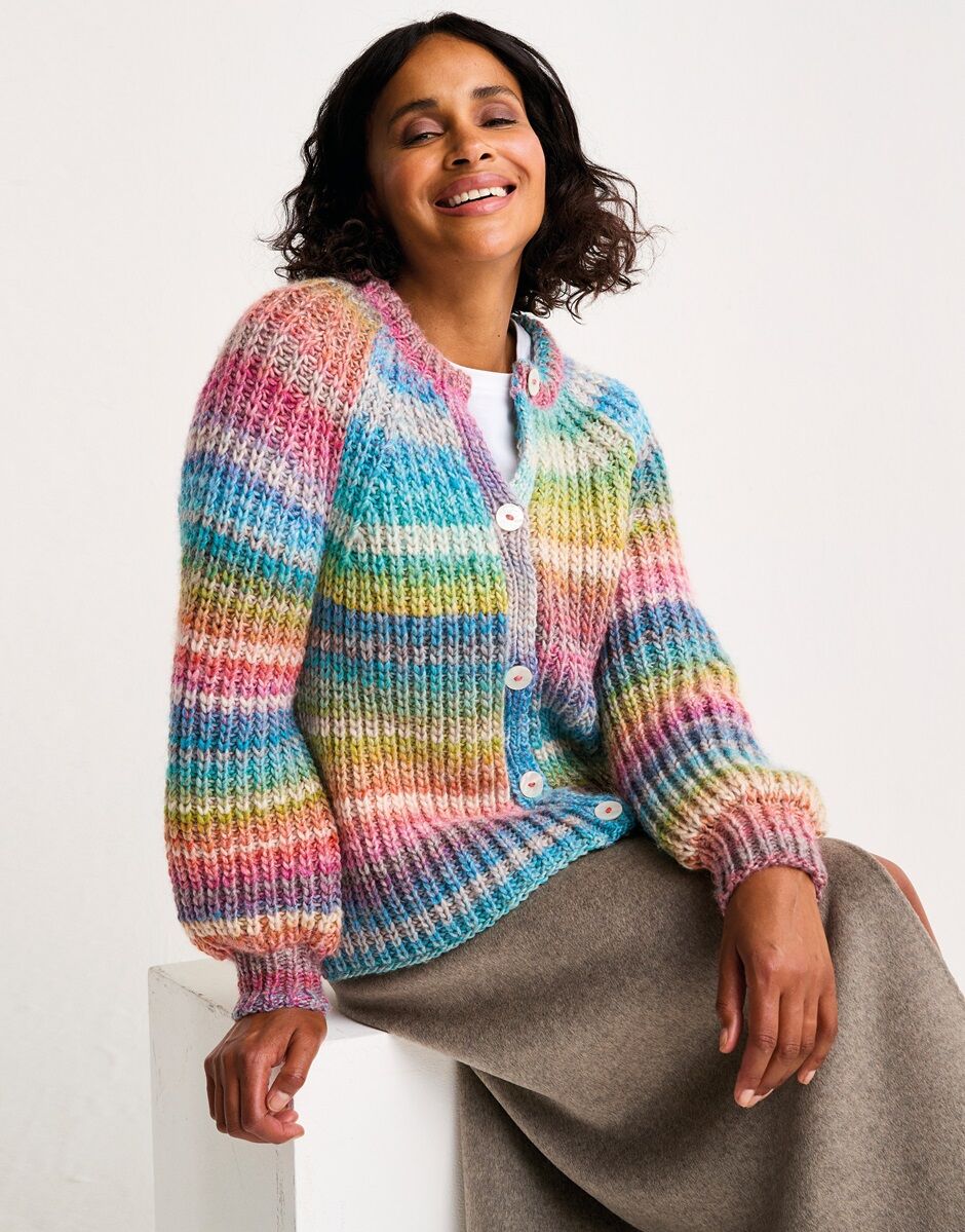 Sirdar METAMORPHIC CARDIGAN KNITTING PATTERN IN JEWELSPUN WITH WOOL CHUNKY 10806