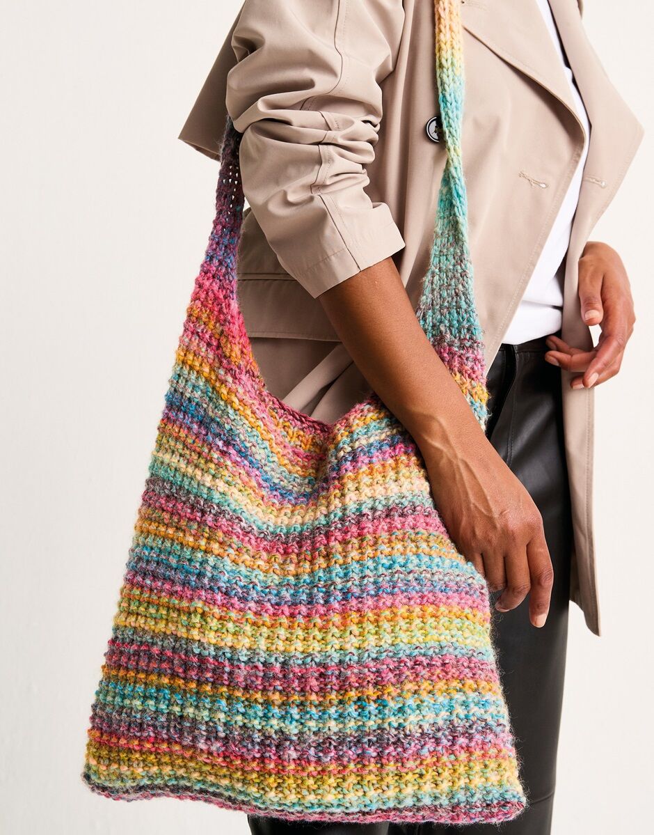 Sirdar RIPPLED MINERAL BAG KNITTING PATTERN IN JEWELSPUN WITH WOOL CHUNKY 10809