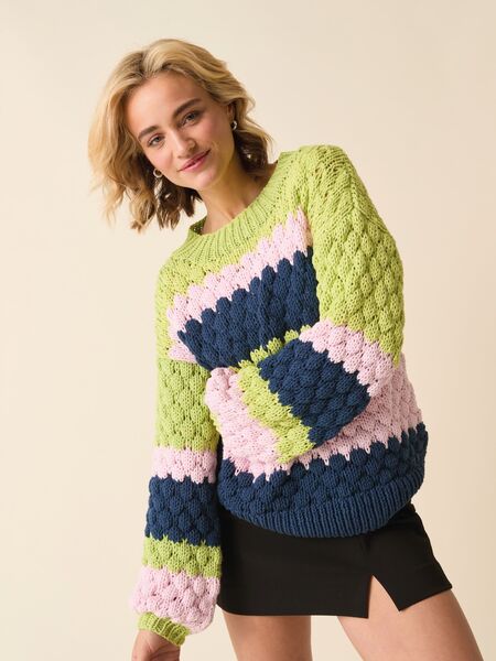 STRIPES BUT BETTER SWEATER KNITTING PATTERN IN SIRDAR STORIES CHUNKY 10872