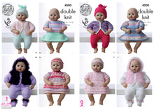 Load image into Gallery viewer, Dolls Clothes Knitted in Various King Cole DK 4000
