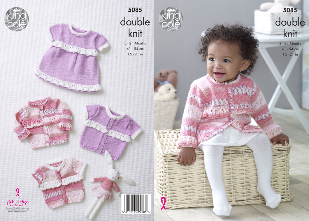 King Cole Dresses & Cardigans Knitted in Cherish & Cherished DK 5085