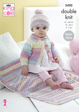 Load image into Gallery viewer, Cardigan, Hat &amp; Blanket Knitted in Beaches DK 5420
