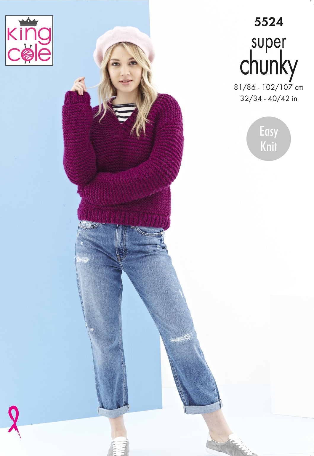 Ladies Super Chunky Jumper from King Cole 5524