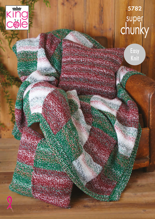 King Cole Blanket & Bed Runner Knitted in Christmas Super Chunky 5782