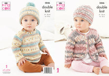 Load image into Gallery viewer, Sweater, Cardigan &amp; Hats Knitted in Drifter For Baby DK 5846
