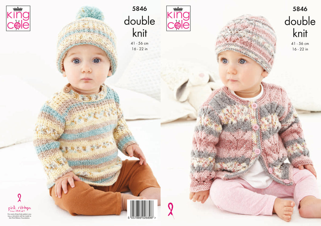 Sweater, Cardigan & Hats Knitted in Drifter For Baby DK 5846