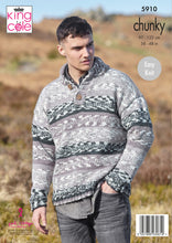 Load image into Gallery viewer, Round &amp; Stand Up Neck Sweaters Knitted in Nordic Chunky 5910
