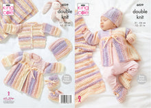 Load image into Gallery viewer, Cardigan, Matinee Coat, Hat, Booties &amp; Blanket Knitted in Cutie Pie DK 6029
