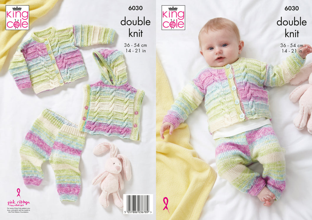 Hoody, Cardigan & Leggings Knitted in Cutie Pie DK 6030