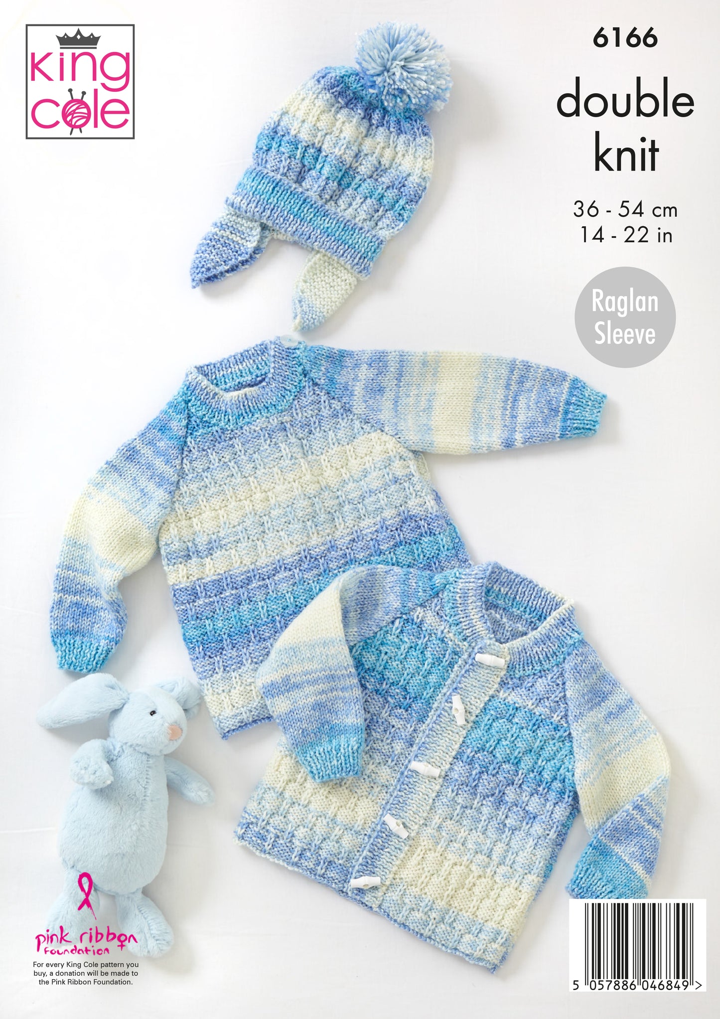 King Cole Sweaters, Jacket & Hat Knitted in Cutie Pie DK 6166