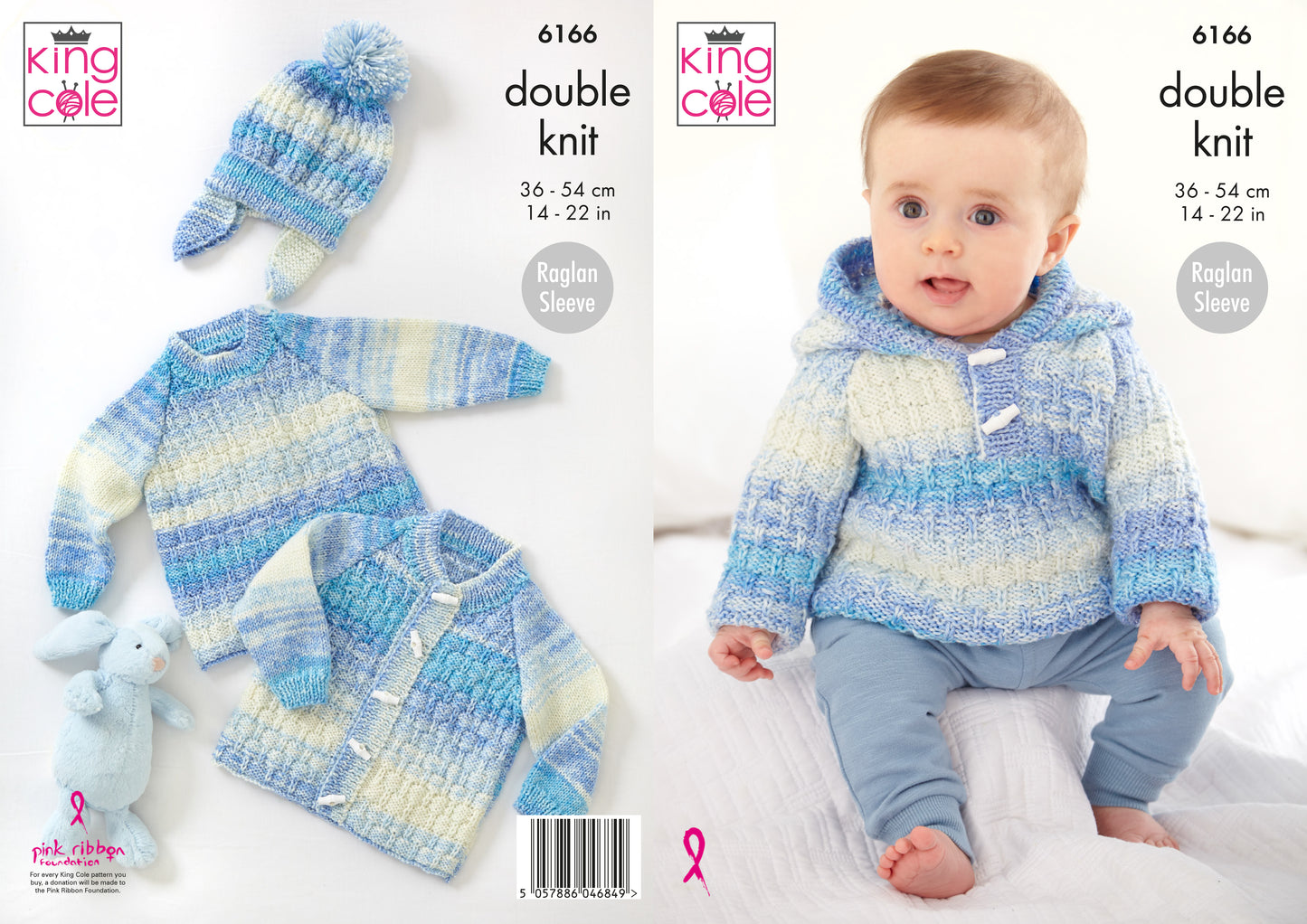 King Cole Sweaters, Jacket & Hat Knitted in Cutie Pie DK 6166