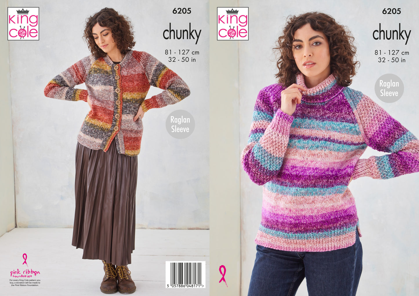 King Cole Sweater & Cardigan Knitted in Hedgerow Chunky Pattern 6205