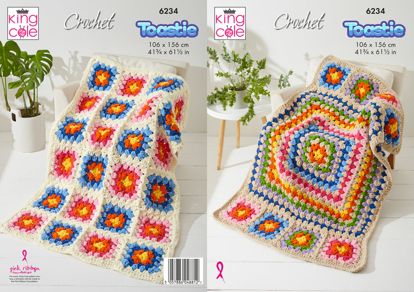 King Cole Blankets Crocheted in Toastie 6234