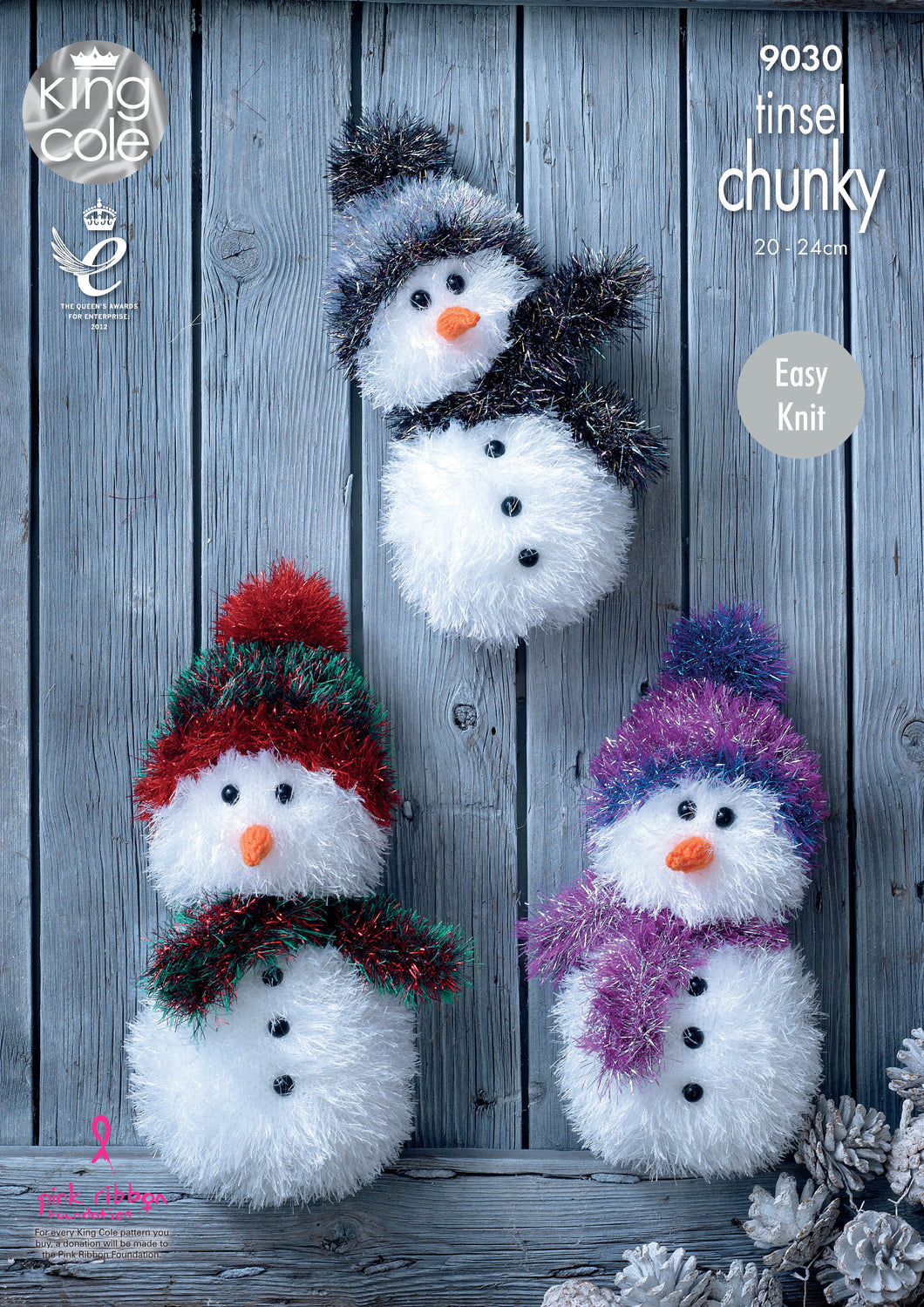 Snowmen Knitted with Tinsel Chunky & Big Value DK 9030