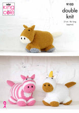 Load image into Gallery viewer, Horse, Unicorn &amp; Zebra Knitted in Big Value DK 50g 9103
