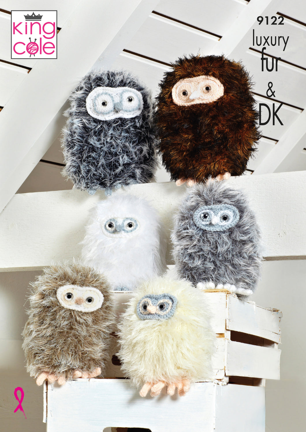 Baby Owls Knitted in Luxury Fur 9122