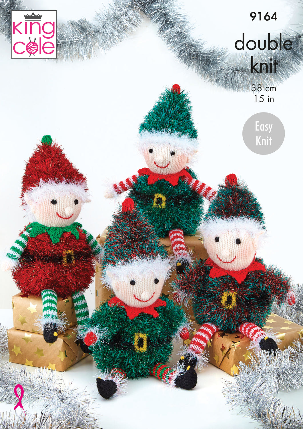 Playful Elves Knitted in Tinsel & Big Value DK 50g 9164