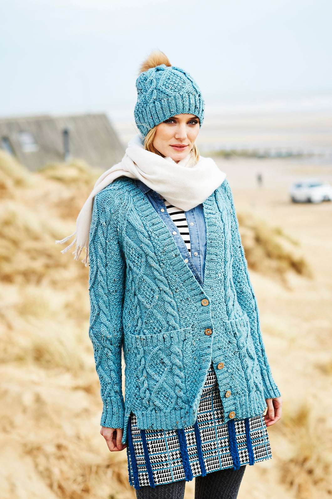 Stylecraft Pattern 9554 - Special Aran with Wool Cardigan, Snood and Hat