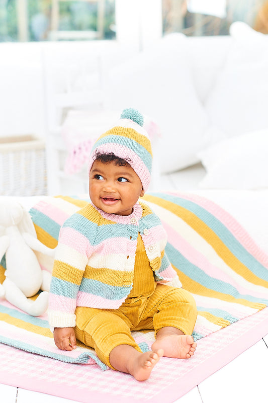 Stylecraft Pattern 9977 - Bambino DK, Sweet Dreams Cardigan, Hat & Blanket Set