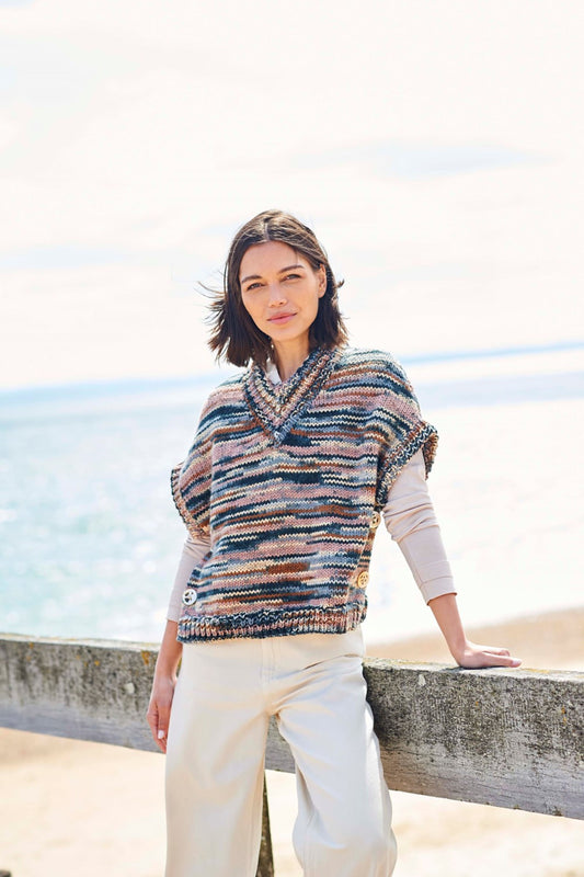 Stylecraft Pattern 10093  Chunky - For the Love of Stripes Poncho and Sweater