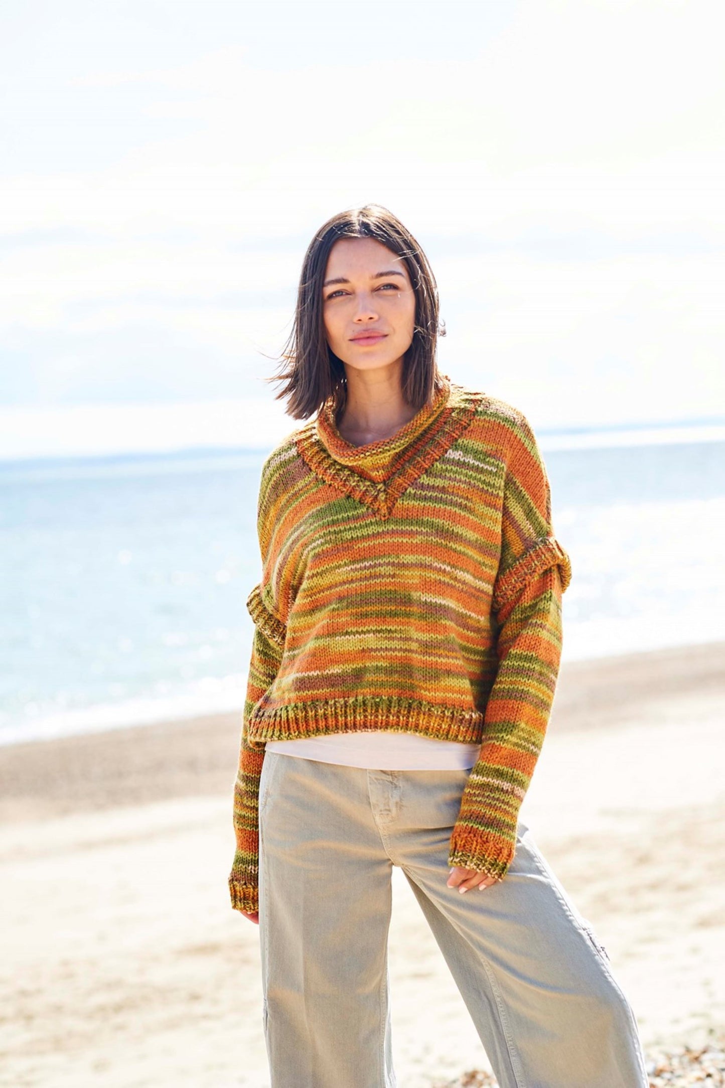 Stylecraft Pattern 10093  Chunky - For the Love of Stripes Poncho and Sweater