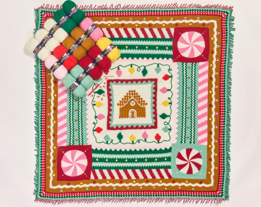 GINGERBREAD CHRISTMAS CAL CROCHET ALONG BLANKET YARN BUNDLE